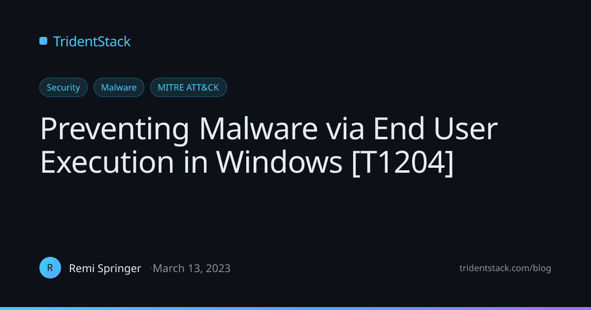 Preventing Malware via End User Execution in Windows [T1204 ...