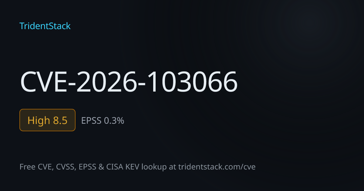 CVE-2026-103066 - High | TridentStack