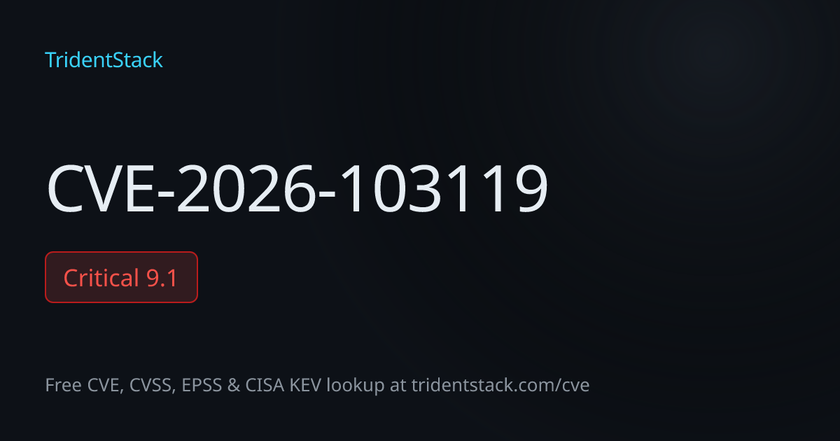 CVE-2026-103119 - Critical | TridentStack