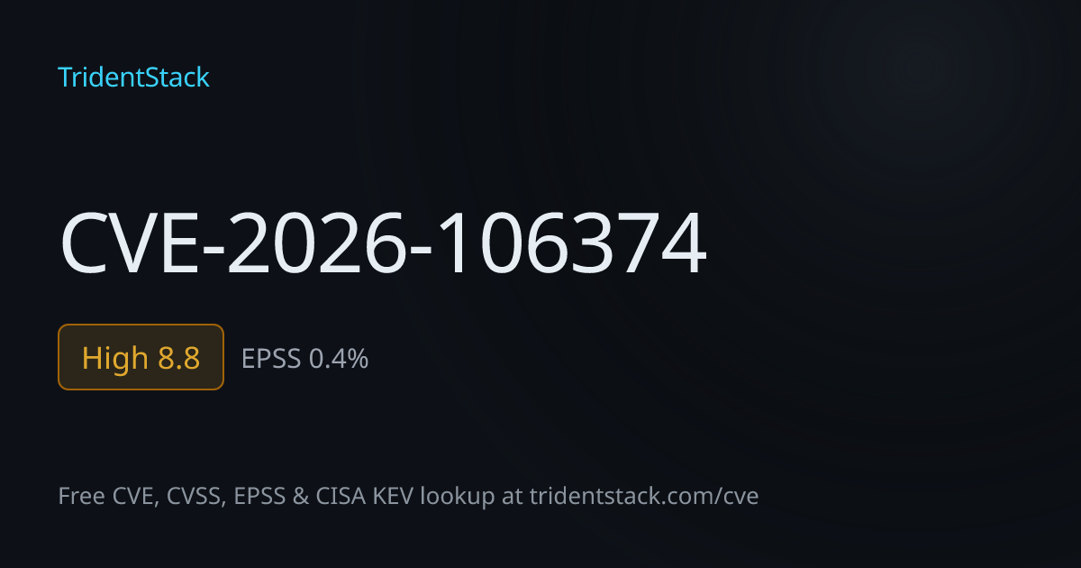 CVE-2026-106374: Fix Available - High | TridentStack