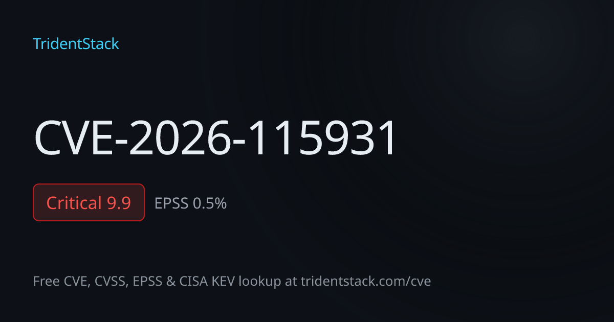 CVE-2026-115931 - Critical | TridentStack