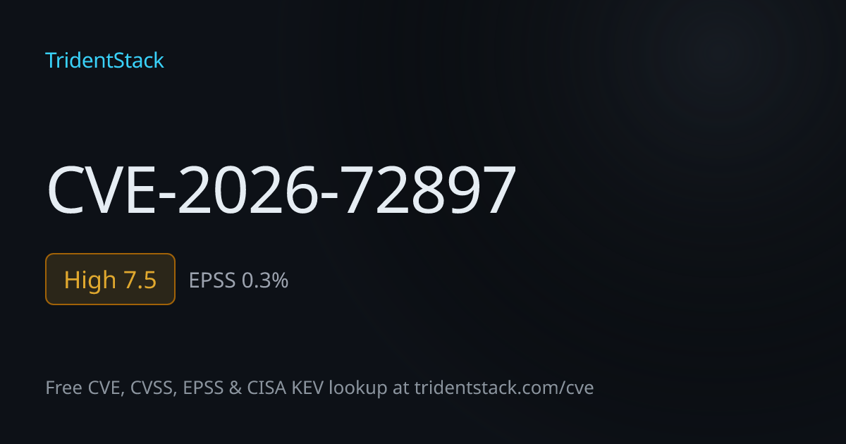 CVE-2026-72897: Fix Available - Important | TridentStack