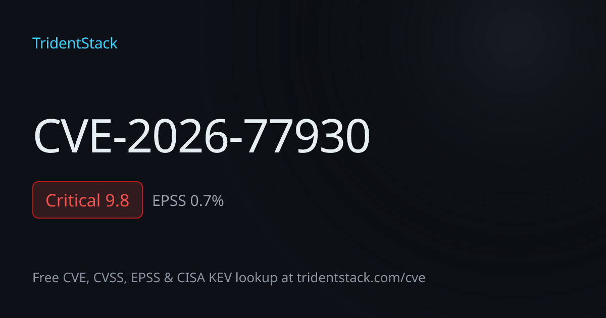 CVE-2026-77930 - Critical | TridentStack
