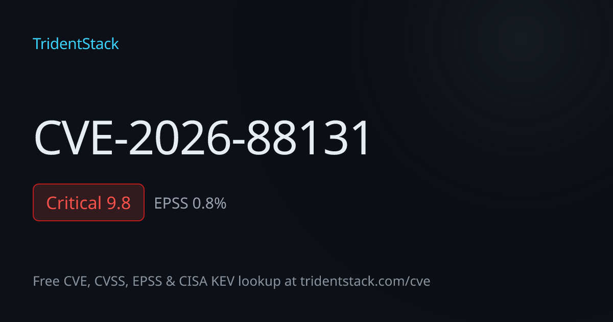 CVE-2026-88131 - Critical | TridentStack
