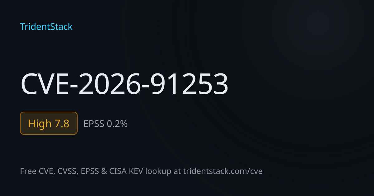 CVE-2026-91253 - High | TridentStack