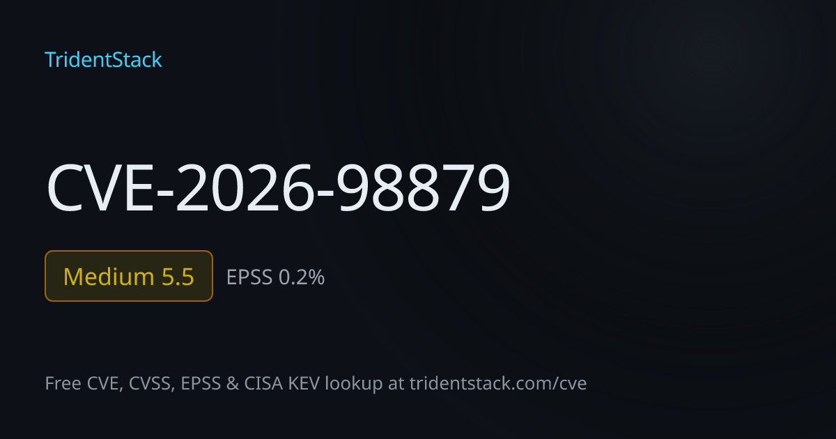 CVE-2026-98879: Fix Available - Moderate | TridentStack